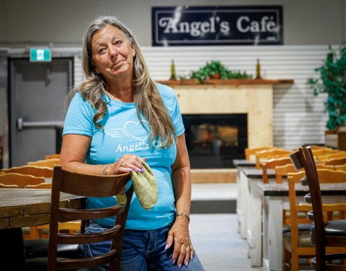 Angel's Cafe owner Cathy Jacobs at her new location near Crossfield, Alta., Thursday, June 18, 2026.THE CANADIAN PRESS/Jeff McIntosh