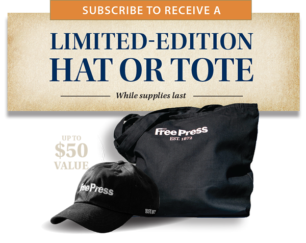 Subscribe and receive a limited-edition Free Press branded hat or tote.
