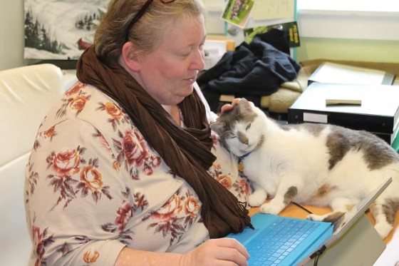 Marla Somersall with Smitty, the cat who chose her at the PEI Humane Society. (Supplied)