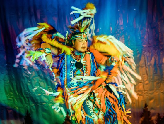 Dancers perform at the First Nations Pavilion as part of Folklorama on Aug. 2. (John Woods / Free Press files)