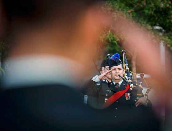 The event honoured the regiment's involvement in the Dieppe Raid, an amphibious attack on German-occupied Dieppe, France, 84 years ago today. (John Woods / Free Press)