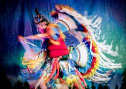JOHN WOODS / FREE PRESS
                                Dancers perform at the First Nations Pavilion at the Convention Centre Sunday.