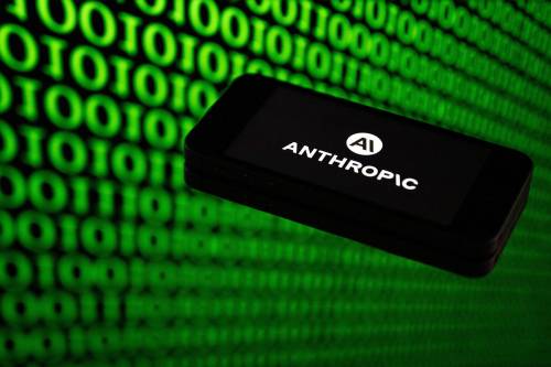 Sebastien Bozon / AFP/ Getty Images / TNS
                                A smartphone displaying the logo of the U.S. artificial intelligence company Anthropic.