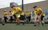 ROBERT LEE / FREE PRESS
                                Sam Forrest (right) bowls alongside his grandfather, John Bjornson, during a send-off game at the Dakota Lawn Bowling Centre.