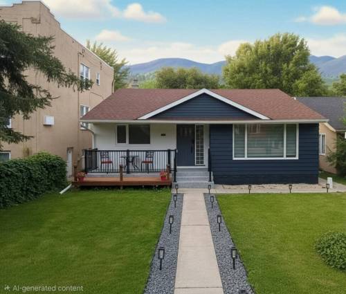An AI-generated image used in a Winnipeg real-estate listing showed mountains in the distance. (Screenshot from realtor.ca)