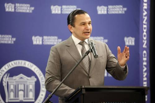 TIM SMITH / THE BRANDON SUN FILES
Kinew described the province’s current stance as “no CUSMA, no booze-ma,” but said Manitoba will join the rest of Canada if it's determined putting American liquor back on store shelves helps with trade negotiations.