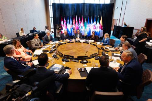 The Canadian Press files
                                Canada&rsquo;s premiers meet at the Council of the Federation meeting in Charlottetown in July.
