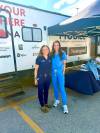 SUPPLIED
Dr. Alexis Botkin (left) and Dr. Mimi Tran at
the Mole Mobile screening in Brandon.