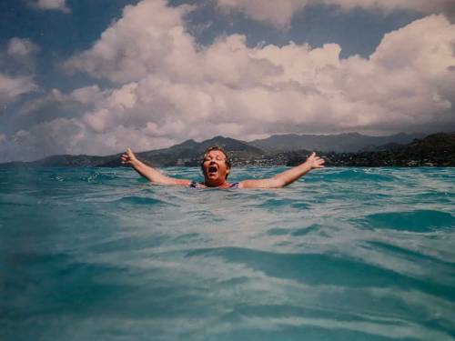 SUPPLIED Betty Gyles enjoys a dip off an island in the West Indies where she went sailing every February.