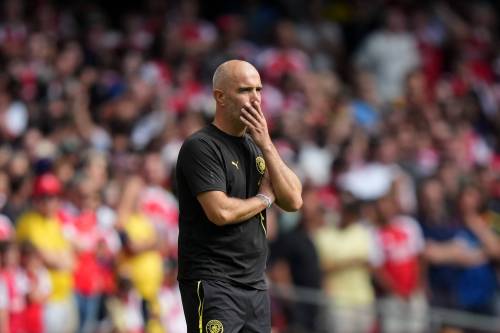 Alastair Grant / THE ASSOCIATED PRESS
                                It was a rough first competitive match for Manchester City&rsquo;s new head coach Enzo Maresca Sunday, as the club dropped the FA Community Shield final to Arsenal 3-0.