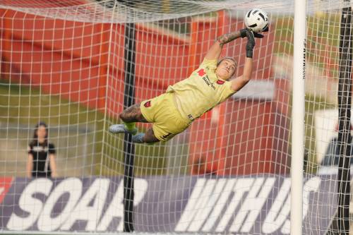 NSL PHOTO FILES
                                Calgary Wild goalkeeper Katelin Talbert was clutch last Saturday as the club defeated the league-leading Ottawa Rapid 4-3 at McMahon Stadium.