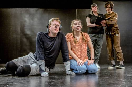 PAUL MCKEEN PHOTO
                                From left: Christopher Dunn (as Rufus), Jacqueline Arthur, Janice Marple and Stephanie Schmid