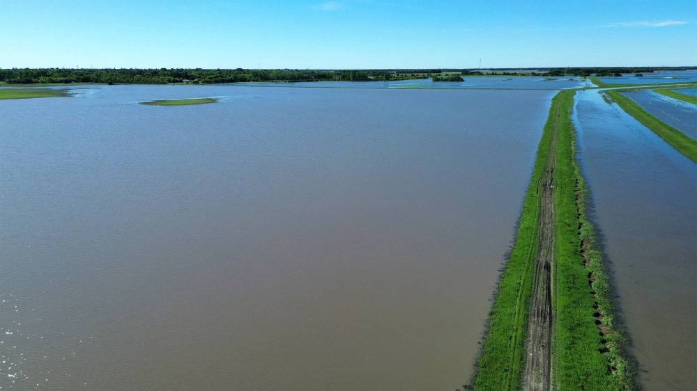 SUPPLIED
                                Drone photo of Bob Elliot&rsquo;s 5,500 acre farm east of Stonewall on June 14. That flooding has now affected his crop yield going into harvest season which he&rsquo;s estimating will only be 50 per cent of it&rsquo;s normal production.