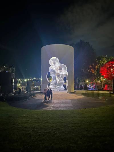 SUPPLIED
                                The monument intentionally includes a stage element where people can take up space and be seen.