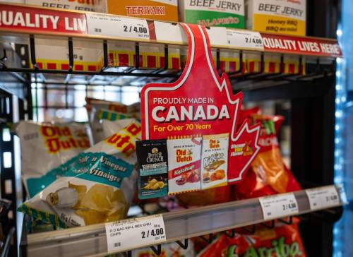 ROBERT LEE / FREE PRESS
                                &ldquo;Made in Canada&rdquo; signs are placed throughout Maryland Food Fare to direct customers to Canadian goods.