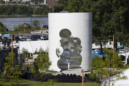 Canada's national monument for LGBTQ+ people, called Thunderhead, is seen in Ottawa on Thursday, Aug. 20, 2026, a day ahead of its opening ceremony. THE CANADIAN PRESS/Patrick Doyle