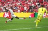 Canada's Promise David (24) scores on Switzerland goalkeeper Gregor Kobel (1) during the second half of a World Cup Group B soccer match, in Vancouver, on Wednesday, June 24, 2026. THE CANADIAN PRESS/Darryl Dyck