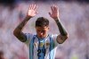 Argentina's Enzo Fernandez leaves the match after receiving a red card during the World Cup final soccer match between Spain and Argentina in East Rutherford, N.J., near New York, Sunday, July 19, 2026. (AP Photo/Abbie Parr)