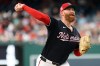 Washington Nationals pitcher Zack Littell throws during the third inning of a baseball game against the Arizona Diamondbacks, Friday, July 24, 2026, in Washington. (AP Photo/Daniel Kucin Jr.)