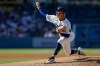 Los Angeles Dodgers starting pitcher Emmet Sheehan (80) throws during the second inning of a baseball game against the Boston Red Sox, Sunday, Aug. 2, 2026, in Los Angeles. (AP Photo/Caroline Brehman)