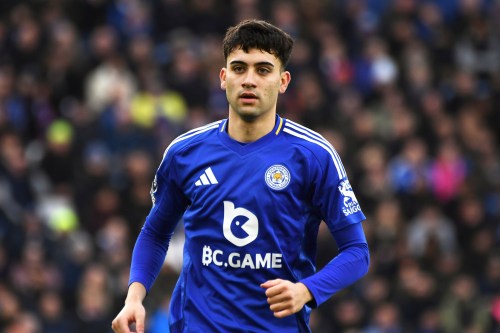 FILE - Leicester's Facundo Buonanotte during the English Premier League soccer match between Leicester City and Manchester City at King Power stadium in Leicester, England, Sunday, Dec. 29, 2024. (AP Photo/Rui Vieira, File)