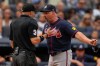 Atlanta Braves manager Walt Weiss argues with home plate umpire Dan Merzel and gets ejected during the fifth inning of a baseball game against the New York Yankees, Saturday, Aug. 8, 2026, in New York. (AP Photo/Yuki Iwamura)