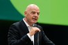 FILE - FIFA President Gianni Infantino makes comments during the opening ceremony of the International Broadcast Center, June 1, 2026, in Dallas. (AP Photo/Tony Gutierrez, File)