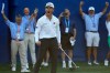 Michael Brennan reacts after winning the Wyndham Championship golf tournament in Greensboro, N.C., Sunday, Aug. 9, 2026. (AP Photo/Chuck Burton)
