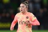 FILE - Portland Thorns FC midfielder Olivia Moultrie in action during the first half of an NWSL soccer match against the Washington Spirit, March 13, 2026, in Washington. (AP Photo/Terrance Williams, File)