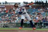Houston Astros' Jose Altuve (27) reacts after being hit by a pitch during the first inning of a baseball game against the San Francisco Giants in San Francisco, Tuesday, Aug. 11, 2026. (AP Photo/Jed Jacobsohn)