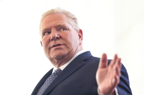 Ontario Premier Doug Ford speaks at a press conference in Toronto, on Tuesday, May 12, 2026. THE CANADIAN PRESS/Chris Young