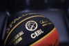Official game ball of the CEBL sits courtside ahead of game action in Guelph, Ont., Thursday, May 26, 2022. THE CANADIAN PRESS/Nick Iwanyshyn