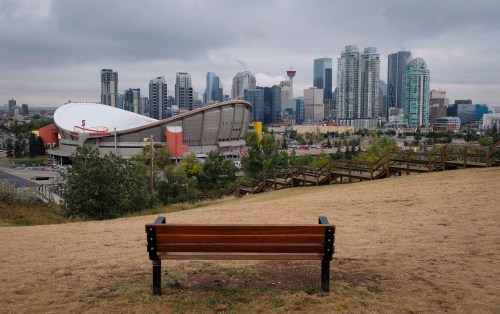 The Saddledome in Calgary, Alta., Friday, Sept. 15, 2017. THE CANADIAN PRESS/Jeff McIntosh