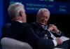 Former prime minister Stephen Harper, left, and former Reform party leader Preston Manning speak at a conference on Wednesday, March 22, 2023, in Ottawa. THE CANADIAN PRESS/Adrian Wyld