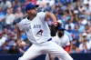 Blue Jays starter Max Scherzer (31) pitches his 3,000th career inning against the Boston Red Sox in Toronto on Thursday, Aug. 13, 2026. THE CANADIAN PRESS/Nathan Denette
