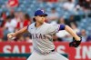 Texas Rangers starting pitcher Jacob Degrom (48) throws during the first inning of a baseball game against the Los Angeles Angels, Thursday, Aug. 13, 2026, in Anaheim, Calif. (AP Photo/Caroline Brehman)
