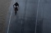 A boy rides an e-bike in Santa Monica, Calif., Monday, Aug. 10, 2026. (AP Photo/Jae C. Hong)