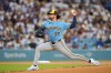 Milwaukee Brewers starting pitcher Shane Drohan throws to the plate during the first inning of a baseball game against the Los Angeles Dodgers, Thursday, Aug. 13, 2026, in Los Angeles. (AP Photo/Mark J. Terrill)