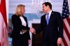 Secretary of State Marco Rubio arrives with Austrian Foreign Minister Beate Meinl-Reisinger, to the Treaty Room at the State Department, Tuesday, Aug. 11, 2026, in Washington. (AP Photo/Tierney L. Cross)