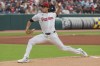 Cleveland Guardians starting pitcher Joey Cantillo delivers against the San Diego Padres during the first inning of a baseball game, Saturday, Aug. 15, 2026, in Cleveland. (AP Photo/Phil Long)