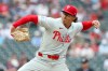 Philadelphia Phillies starting pitcher Jesús Luzardo delivers against the Minnesota Twins during the first inning of a baseball game, Saturday, Aug. 15, 2026, in Minneapolis. (AP Photo/Matt Krohn)