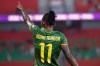 Cameroon's Marie Ngah celebrates after scoring her team's third goal against Malawi during the Women AFCON 2026 final soccer match, in Rabat, Morocco, Sunday, Aug. 16, 2026. (AP Photo)