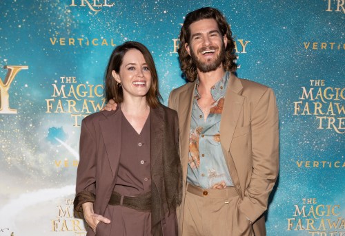FILE - Claire Foy, left, and Andrew Garfield attend 