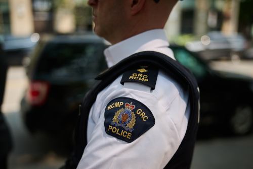 An RCMP shoulder patch is seen in Toronto, on Monday, July 27, 2026. THE CANADIAN PRESS/Sammy Kogan