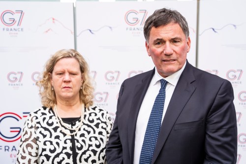 Canada-U.S. Trade Minister Dominic LeBlanc, right, and chief trade negotiator Janice Charette take part in a press conference during the G7 summit in Evian-les-Bains, France, on Tuesday, June 16, 2026. THE CANADIAN PRESS/Christopher Katsarov