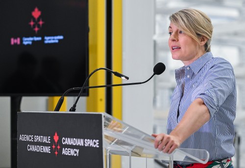 Industry Minister Melanie Joly speaks during a funding announcement for space technology at MDA in Montreal, on Tuesday, June 30, 2026. THE CANADIAN PRESS/Graham Hughes