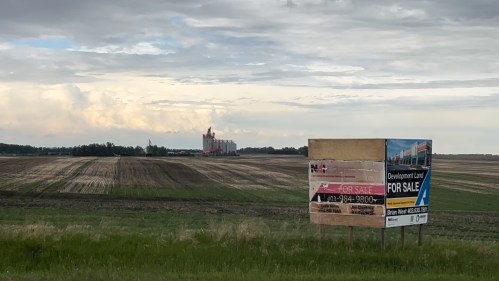 The area of Olds, Alta., where Synapse Real Estate Corp. was planning a data centre complex with 1.4 gigawatts of natural gas-fired power generation is shown on Thursday, June 4, 2026. THE CANADIAN PRESS/Lauren Krugel