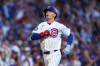 Chicago Cubs' Pete Crow-Armstrong gestures while reaching home plate after hitting a home run during the first inning of a baseball game against the Chicago White Sox in Chicago, Monday, Aug. 17, 2026. (AP Photo/Jessie Alcheh)
