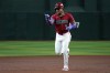 Arizona Diamondbacks' Ketel Marte reacts after hitting a solo home run against the Colorado Rockies in the first inning of a baseball game, Tuesday, Aug. 11, 2026, in Phoenix. (AP Photo/Rick Scuteri)