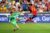FILE - Real Salt Lake midfielder Zavier Gozo, right, scores a goal past Club America goaltender Ángel Malagón during a Leagues Cup soccer match, on July 30, 2025, in Sandy, Utah. (AP Photo/Tyler Tate, File)
